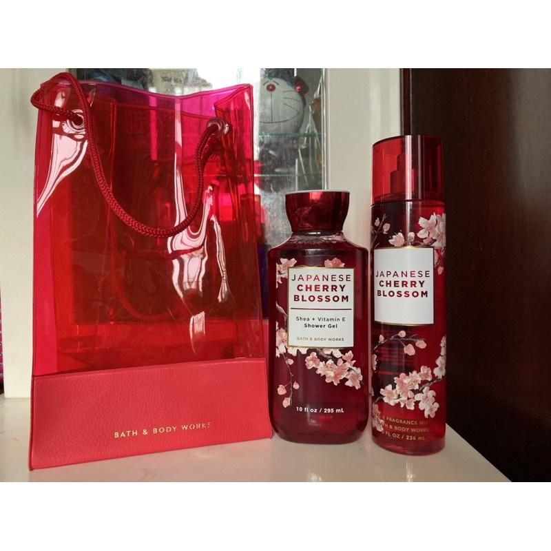 BILL US - Bộ sản phẩm set 3 loại Japanese cherry blossom mist gel tắm túi xách fullsize | Thế Giới Skin Care