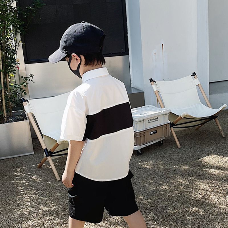 Áo Sơ Mi Mỏng Dáng Rộng Phong Cách Hàn Quốc Thời Trang Mùa Hè Mới Cho Bé Trai 0818