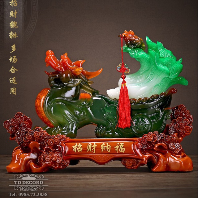 Tượng Tỳ Hưu Kéo Bắp Cải, Cóc Ngậm Tiền Phong Thuỷ Dùng Trang Trí Nội Thất | BigBuy360 - bigbuy360.vn