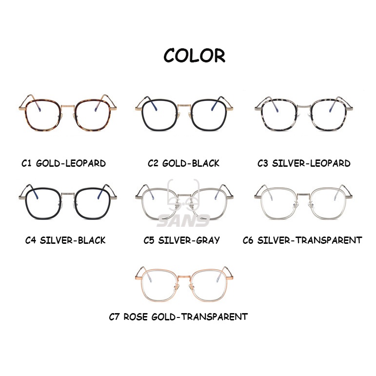 Mắt kính gọng bo tròn chất liệu kim loại thời trang