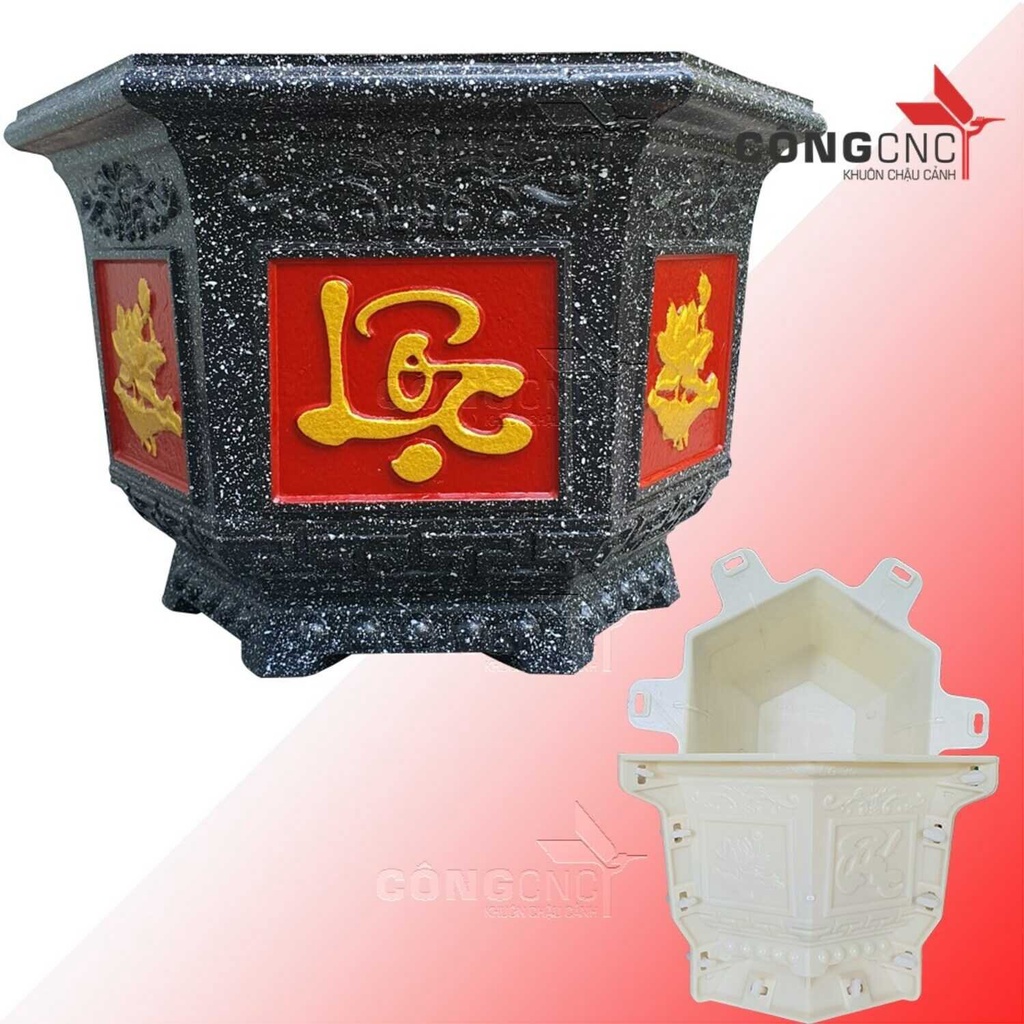 Khuôn chậu lục giác 30 khuôn chậu cảnh ABS, khuôn chậu cảnh Công CNC, khuôn đúc chậu xi măng