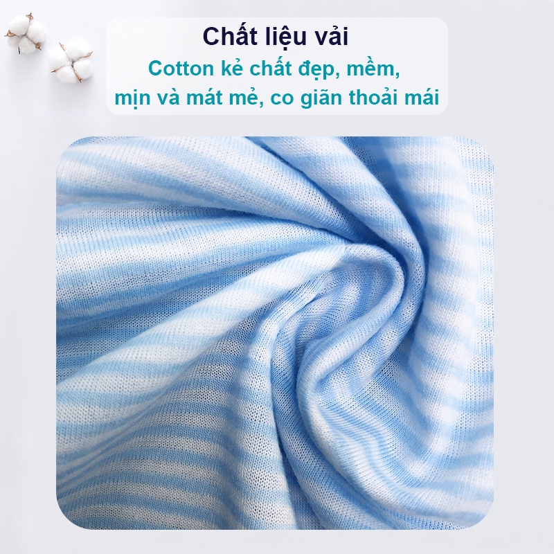 Quần chục dài cotton kẻ cho bé trai và bé gái 2-10kg chất vải đẹp mềm mịn hình thú co giãn thoải mái Baby-S – SQVN002
