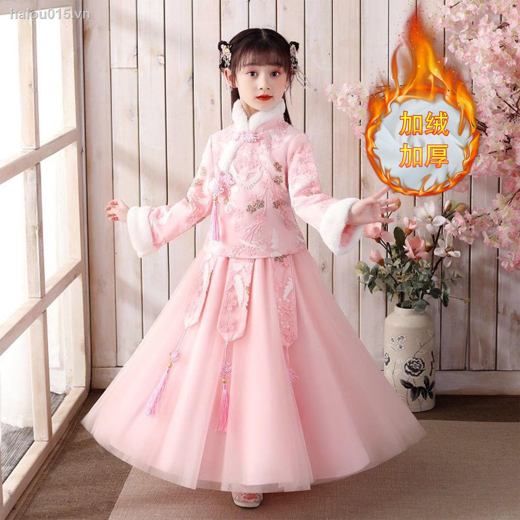 Bộ Váy Hán Phục Trung Hoa Xinh Xắn Cho Bé Gái 2021