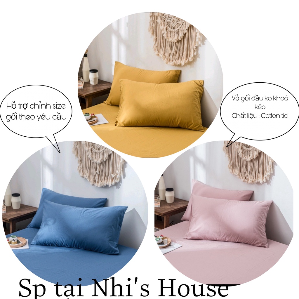 Vỏ Gối Nằm Cotton Tici Nhập Khẩu, Đủ màu, Đủ kích thước,Không khóa kéo | BigBuy360 - bigbuy360.vn