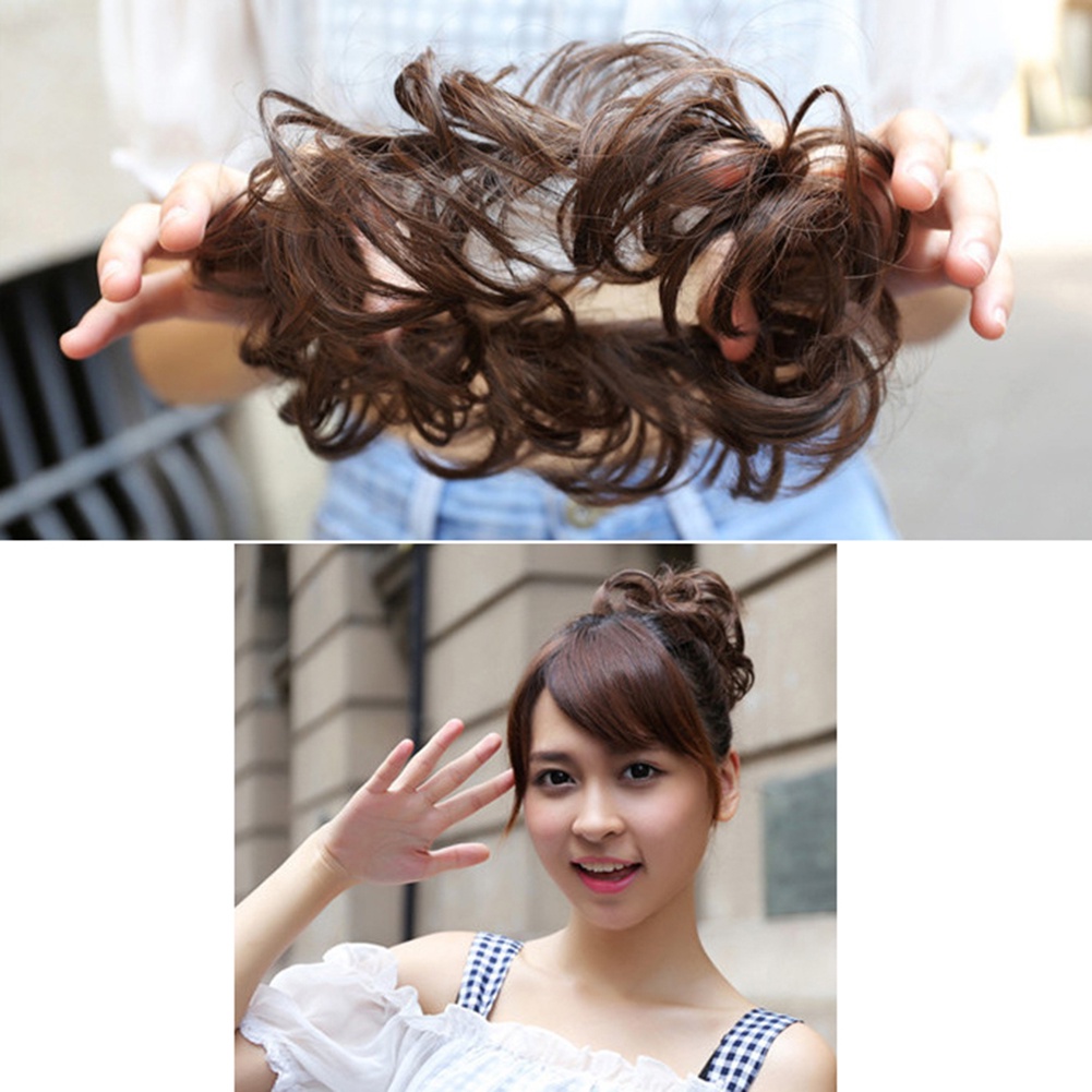 Búi Tóc Giả Đuôi Ngựa Uốn Xoăn