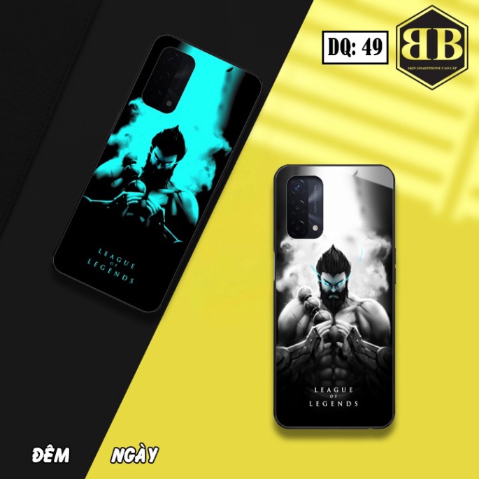 Ốp lưng kính Dạ Quang Oppo A74 4G / F19 phát sáng trong đêm đa sắc màu