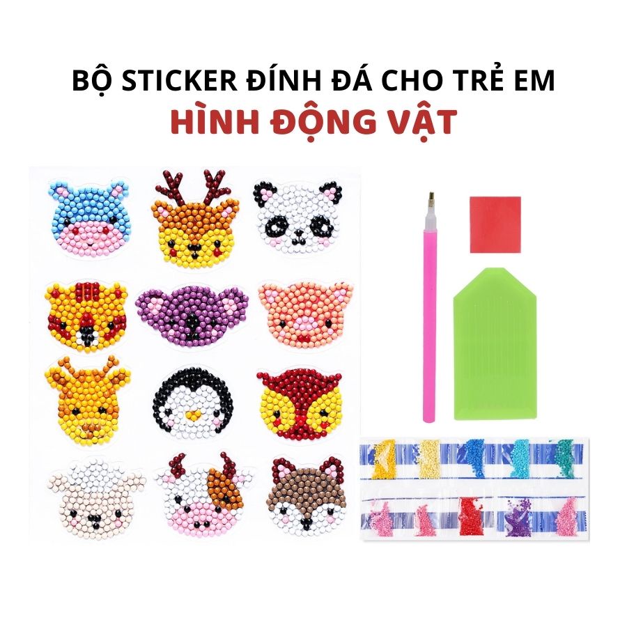 Bộ Làm Sticker 3D Đính Đá Cho Trẻ Em Tranh Kim Cương Đính Đá Tự Làm Trang Trí Sáng Tạo