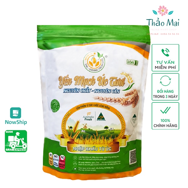 Yến Mạch Úc Tươi Nguyên Chất Nguyên Cán 1Kg Date Mới Nhất