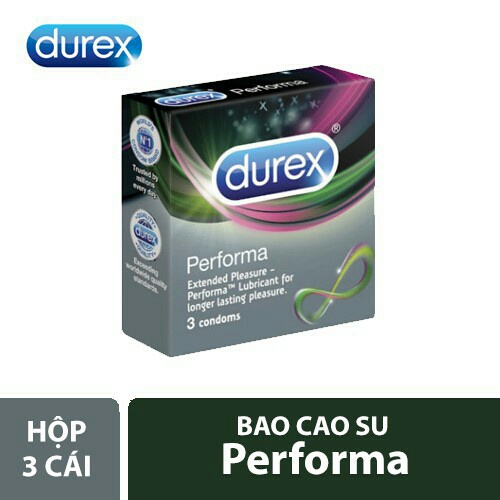 Combo 3 Loại Bao Cao Su Durex : Bcs gân gai Pleasuremax , kéo dài thời gian Performa, siêu mỏng Fetherlite