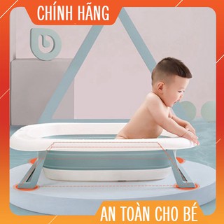 [HÀNG CAO CẤP]  Chậu tắm cho bé QIHUA,Có nhiệt kế,phao tắm nâng đỡ bé,dễ dàng gấp gọn - SIÊU THÔNG MINH