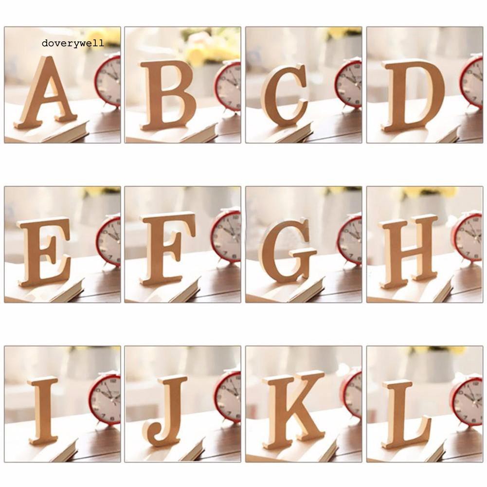 Chữ cái/trái tim/chữ &quot;&amp;&quot; bằng gỗ 10cm x 10cm x 1.5cm dùng trang trí