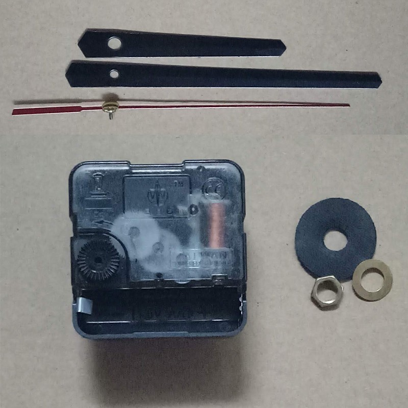 Bộ kim đen 11cm và Máy đồng hồ treo tường Taiwan kim giật M3288