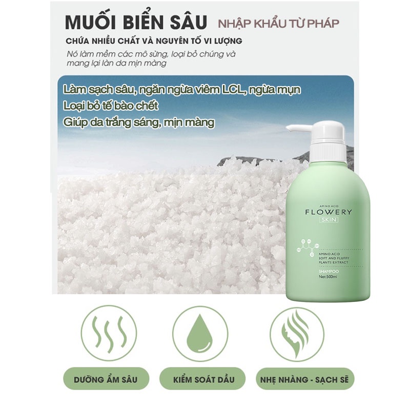 Sữa tắm nước hoa muối biển Flowery 500ml