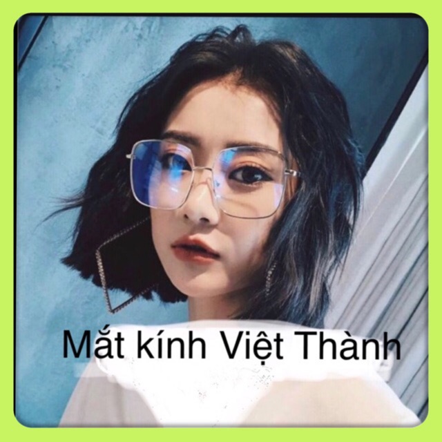 Gọng kính kim loại vuông 3 màu kính giả cận vuông LỚN NHẤT