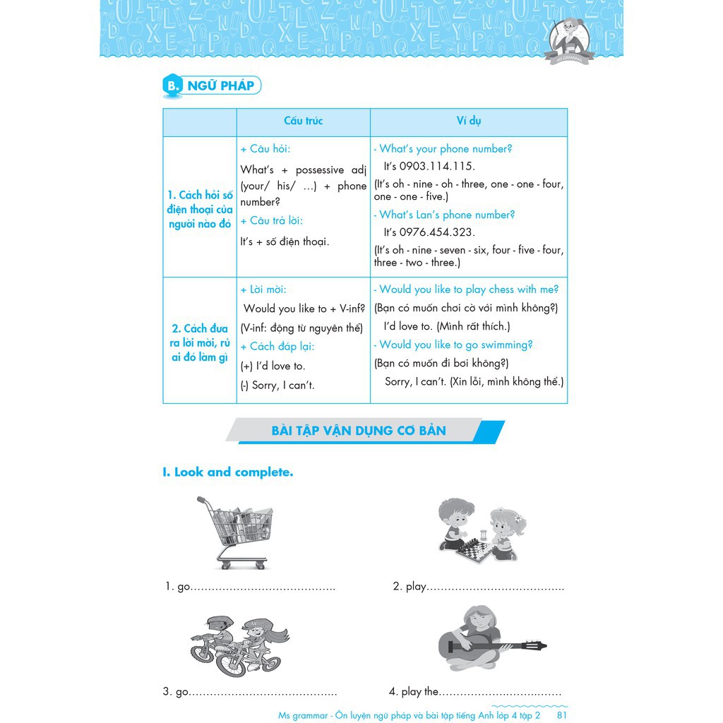 Sách Ms Grammar Ôn luyện Ngữ pháp và Bài tập tiếng Anh lớp 4 (tập 2)