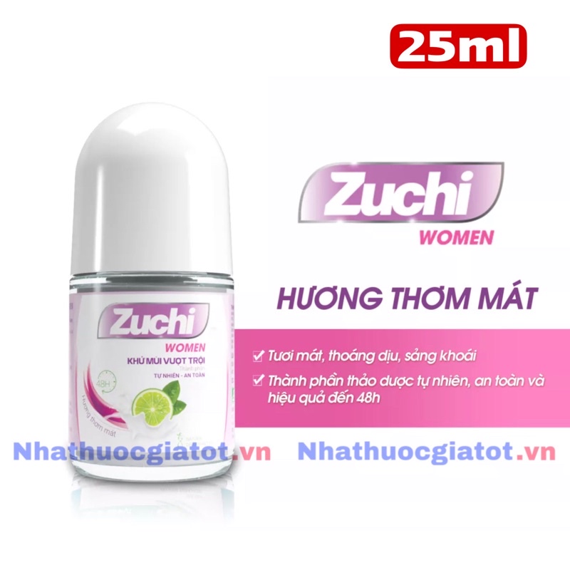 ZUCHI WOMEN Lăn Khử Mùi Dược Liệu Dành Cho Nữ - 25ml