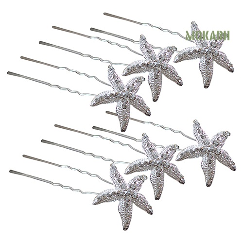 Set 6 Trâm Cài Tóc Chữ U Hình Sao Biển Cho Nữ