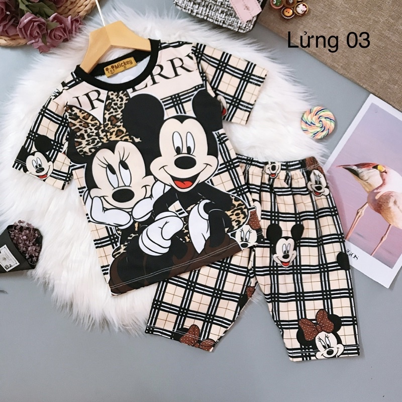 Đồ bộ bé gái mặc ngủ mặc nhà thun lạnh 3D mềm mát co giãn 4 chiều in hình cute xinh xắn 13-21kg