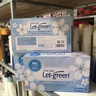 Khăn giấy hộp let-green 100 tờ /hộp