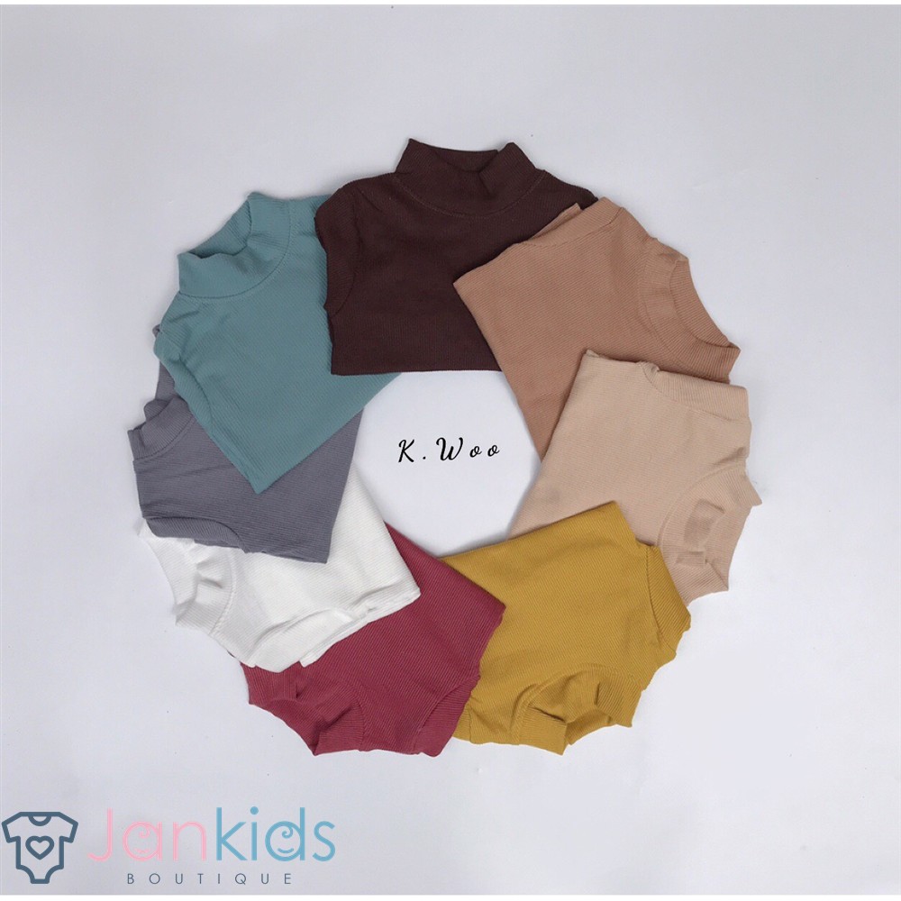 Hàng loai 1 - Áo thun gân tăm cổ 3 phân Kwoo cho bé 7-18kg