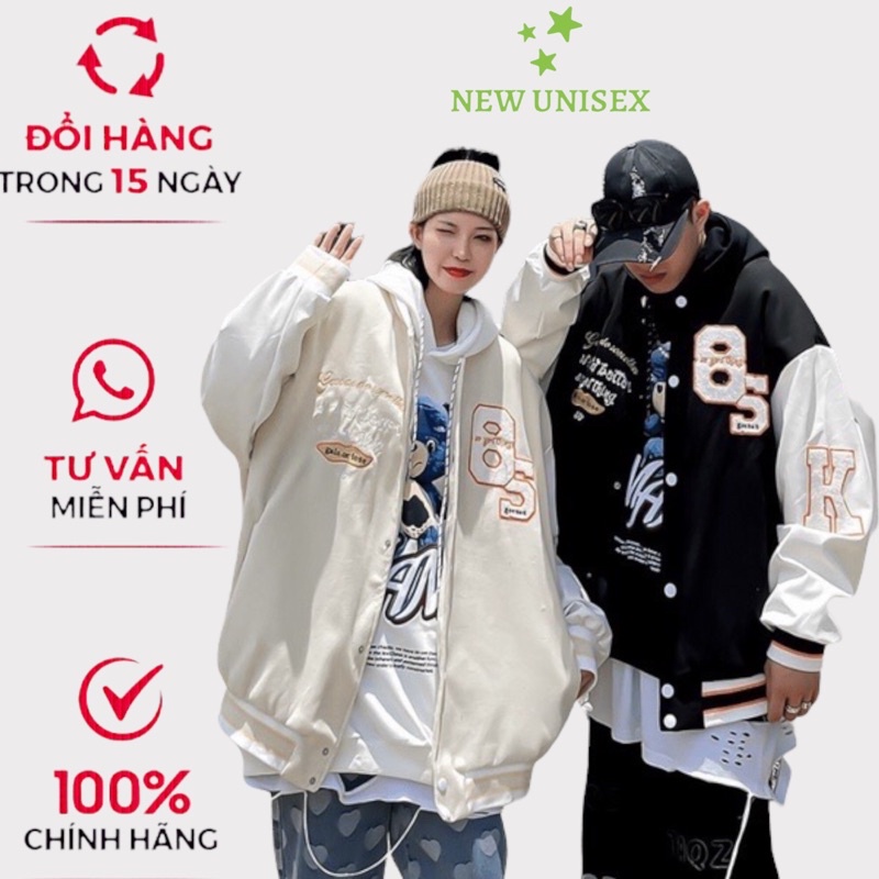 Áo Bomber Nam Chất Dù Hai Lớp Hình In 85 Phối Tay Trắng Form Rộng Che Nắng Mặc Thoải Mái [NEW UNISEX]