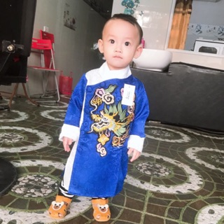 Áo dài cách tân thêu rồng bé trai 8-20kg