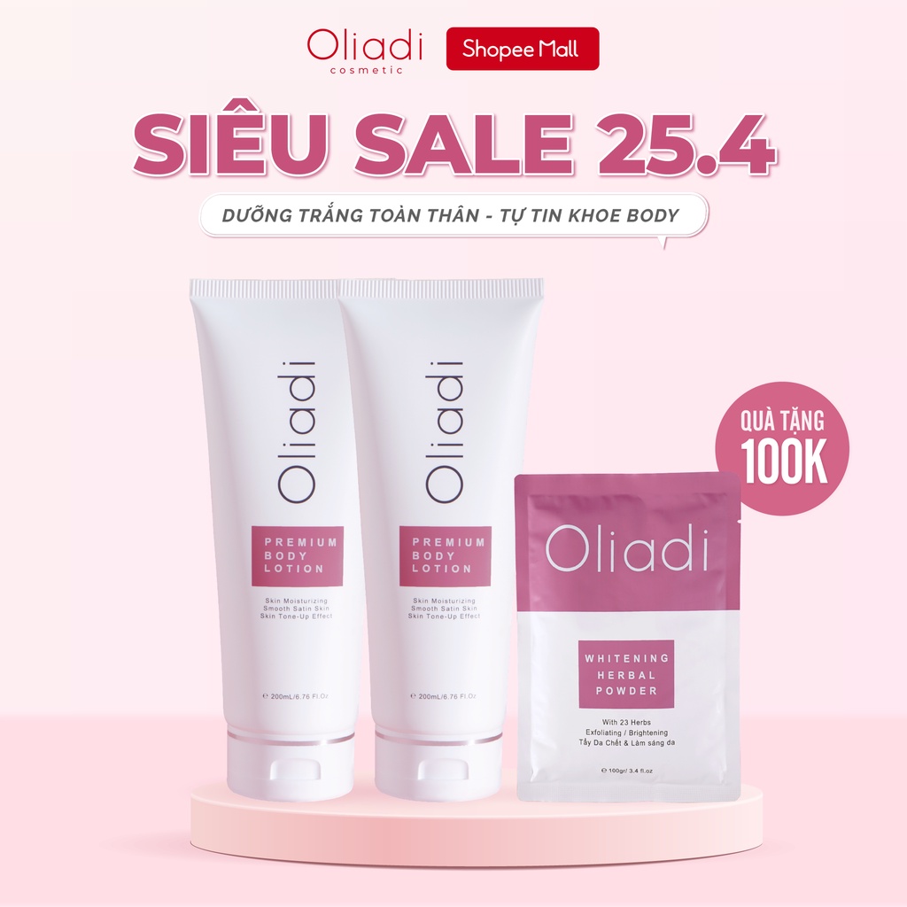 Combo Kem Dưỡng Trắng Body Oliadi Trắng Da Toàn Thân Với Công Nghệ Hạt Nano Phân Tử