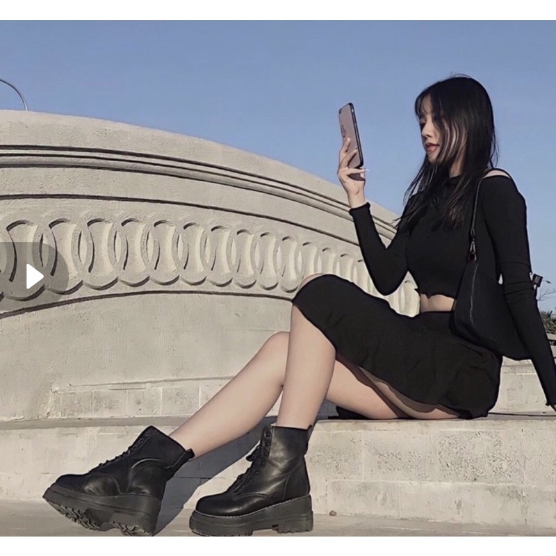 Boot da đen độn đế