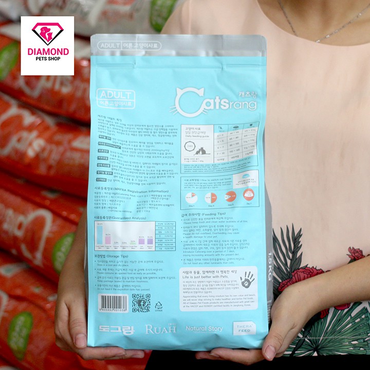 [1.5kg] Thức ăn hạt cho mèo trưởng thành CATSRANG Adult
