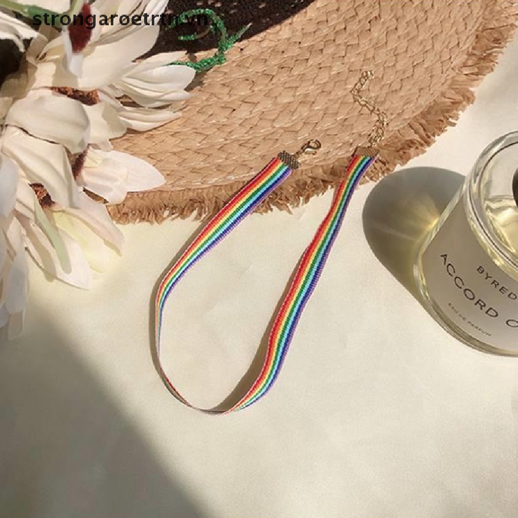 Vòng cổ choker màu cầu vồng phong cách Lgbt xinh xắn dành cho nữ