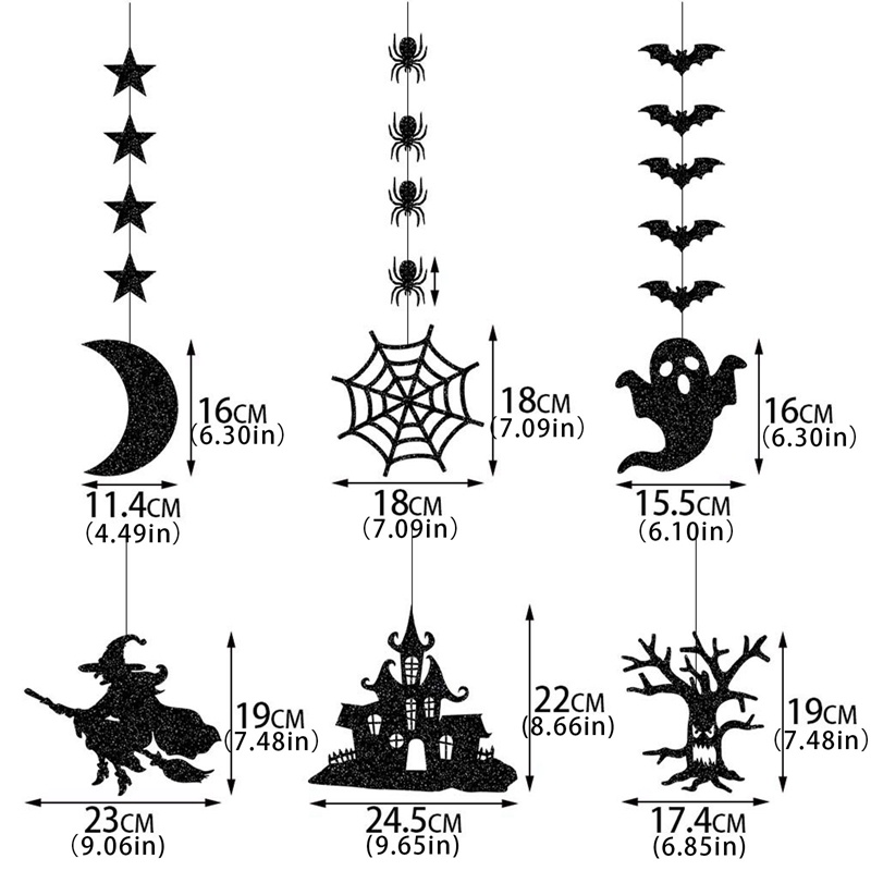 Phụ Kiện Treo Trang Trí Tiệc Halloween Hình Nhện / Phù Thủy / Dơi