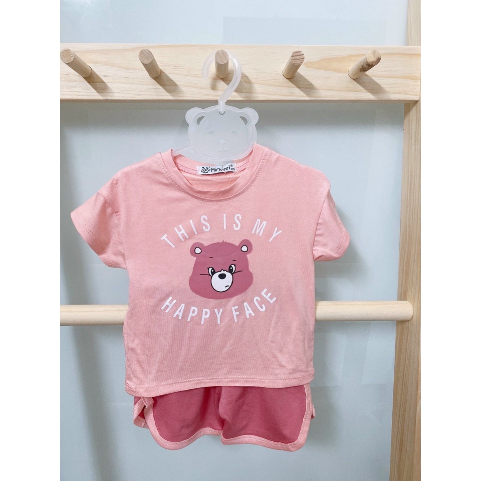 MIMONRI - Bộ cộc thun lạnh hình gấu hàn cho bé trai/bé gái