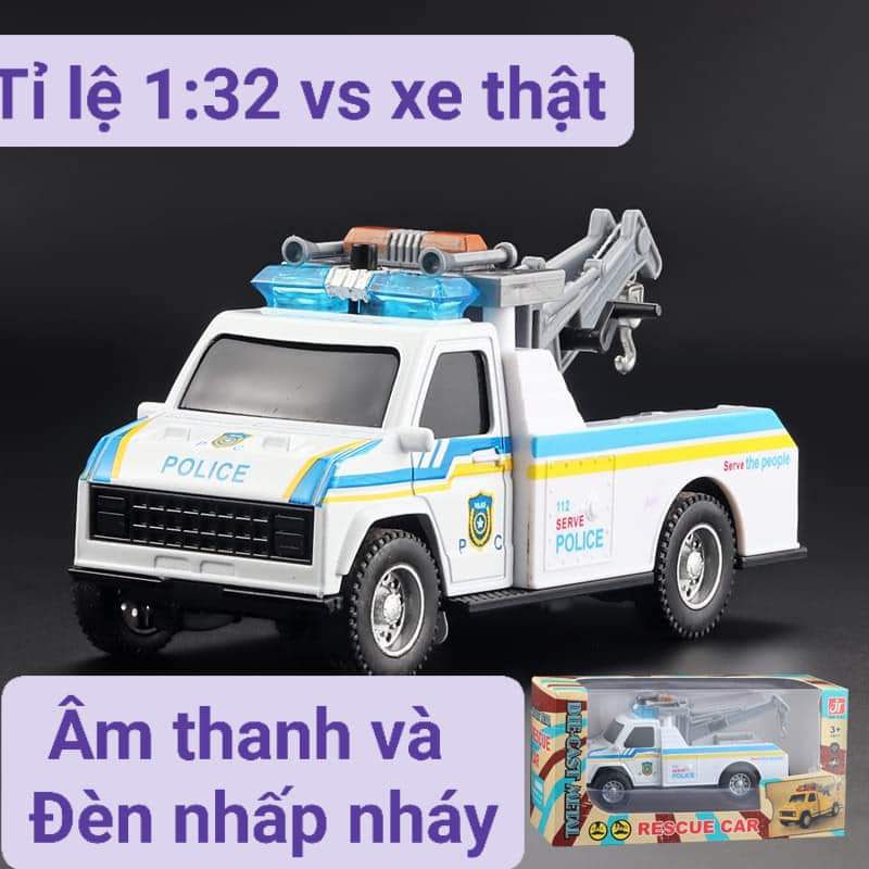 Mô hình xe cứu hộ hợp kim tỉ lệ 1:32 xe CS CH âm thanh đèn