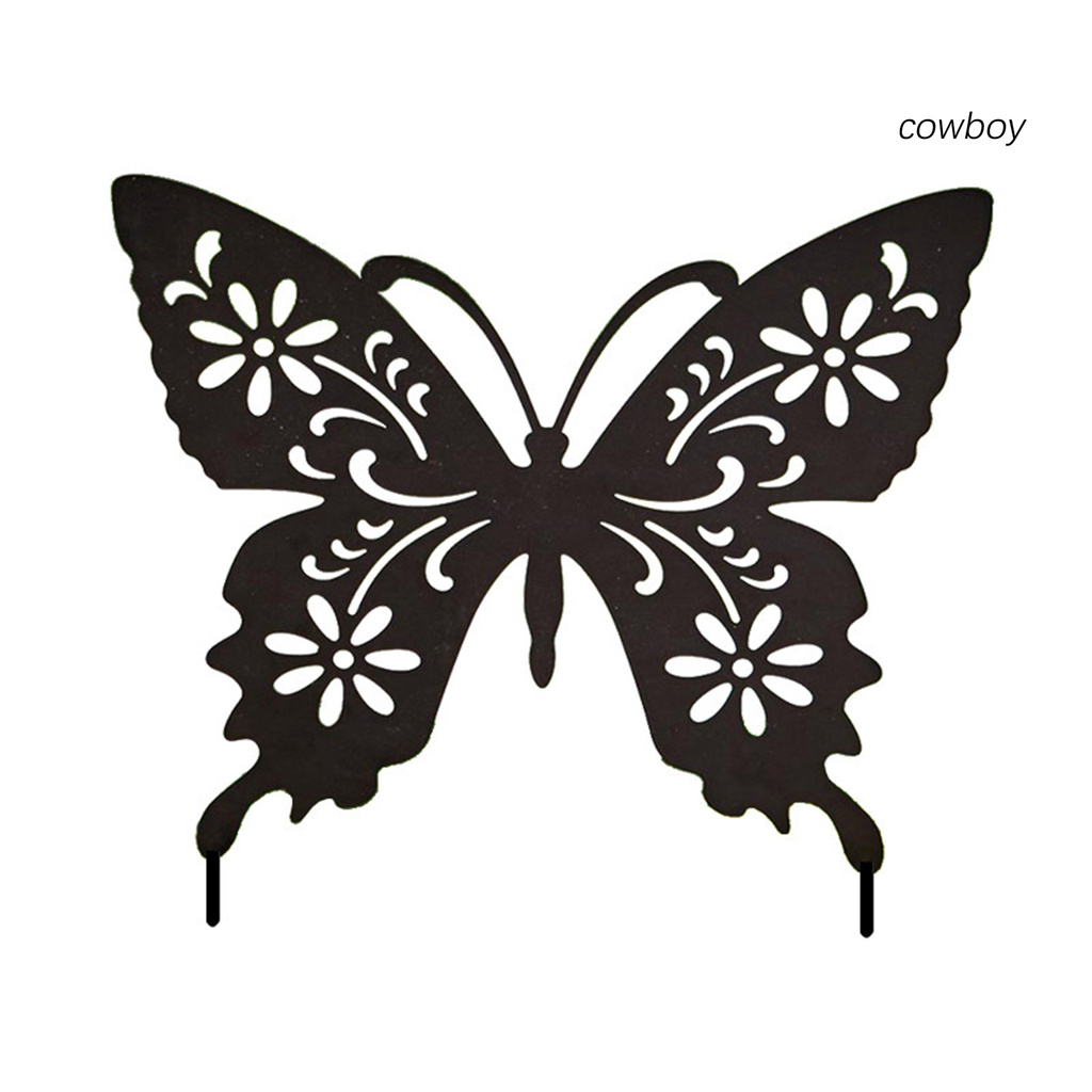 cowboy Animal Statue Eco-friendly Vivid Acrylic Simulation Butterfly Wall Ornament for Garden