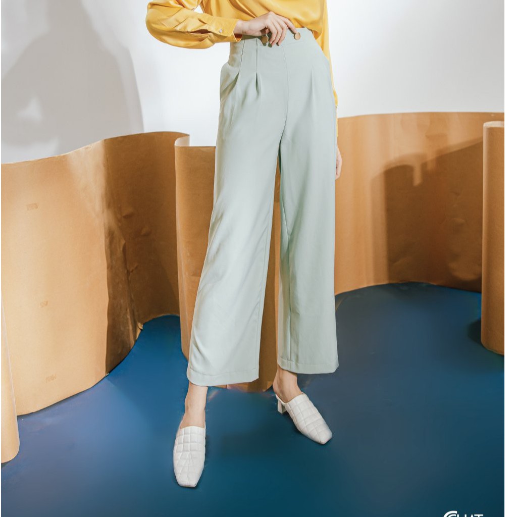 CCHAT Quần suông 2 ly lật C473