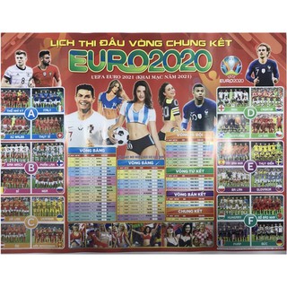 Combo 50 tờ lịch bóng đá Euro 2021