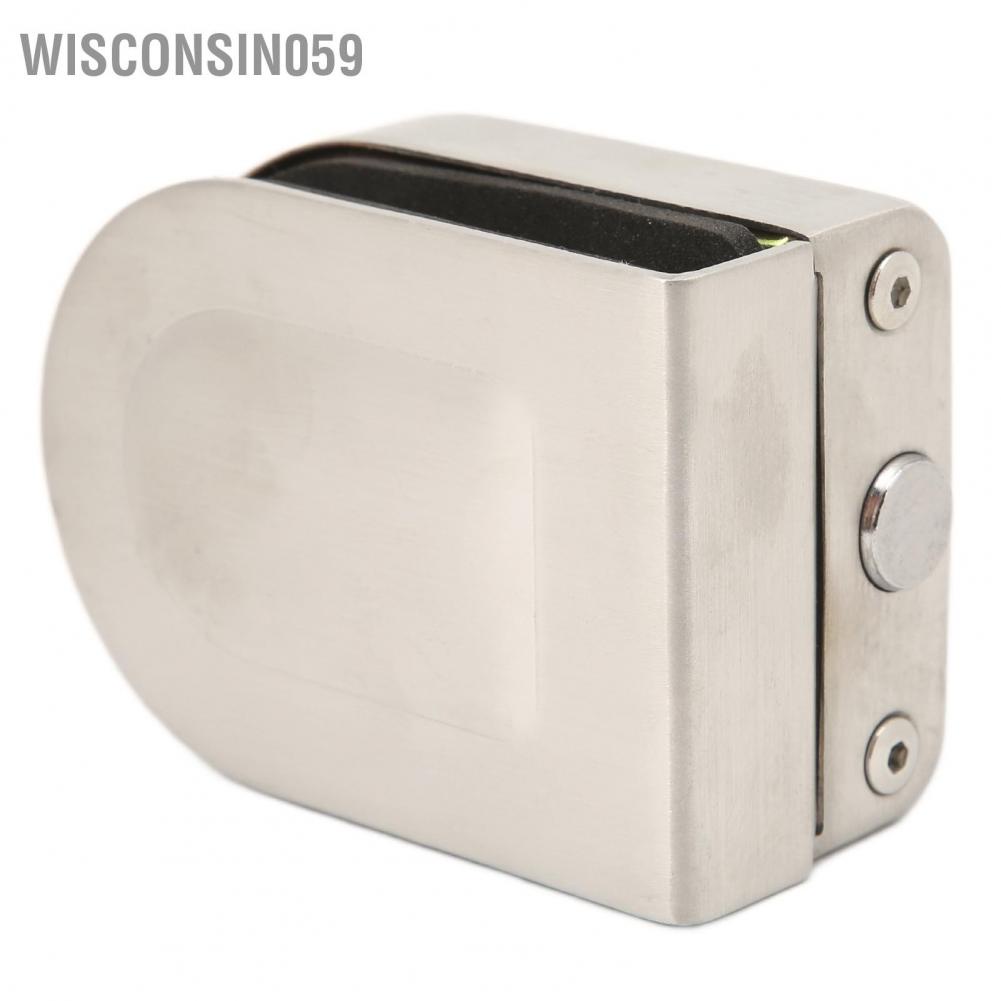 Wisconsin059 10‑12mm Frameless Single Glass Door Lock Stainless Steel Push Sliding for Shopping Mall Apartment
