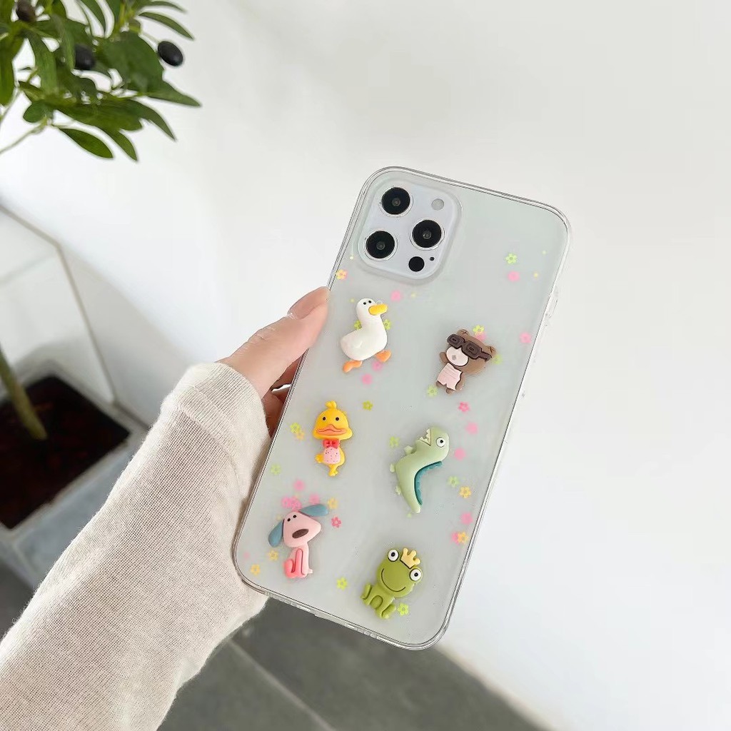 Ốp Lưng Hình Thú 3d Cho Iphone 7 7plus 8 8plus Se2 11 11pro 11promax 12mini 12 12pro 12pro Max X Xr Xs Xsmax