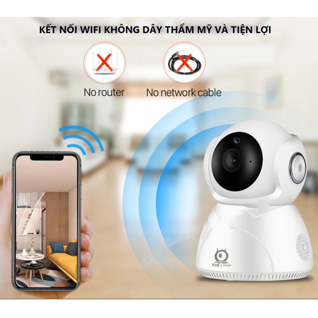 [🎁CHÍNH HÃNG - TẶNG THẺ NHỚ] Camera Wifi V380 Pro Q8 5.0MPx, Đàm Thoại 2 Chiều, Xoay 360 Độ, hồng ngoại ban đêm siêu nét | BigBuy360 - bigbuy360.vn