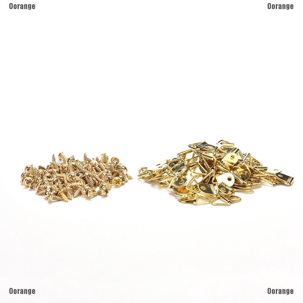 Bộ 100 Móc Treo Khung Ảnh Chữ D Bằng Kim Loại Kích Thước 20x10mm Kèm 100 Móc