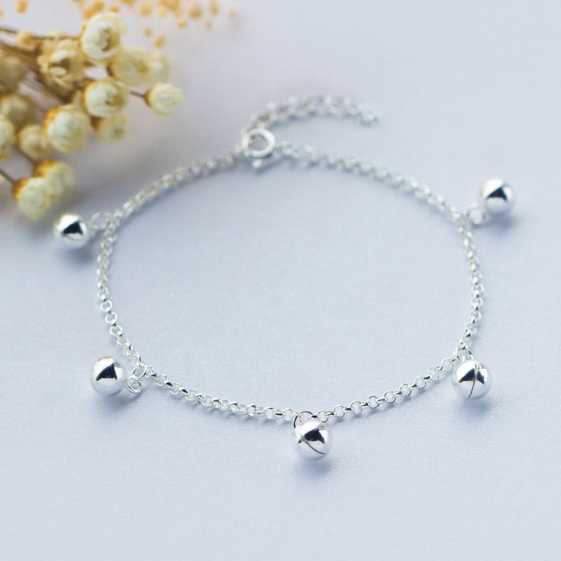 925 sterling silver plated bangle/bracelet with trendy pretty bells