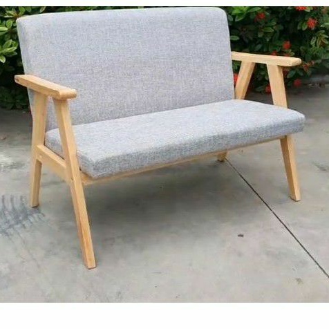 (Bán Lẻ) Ghế Sofa Đôi Khung Gỗ Cao Su Kèm Đệm Nỉ