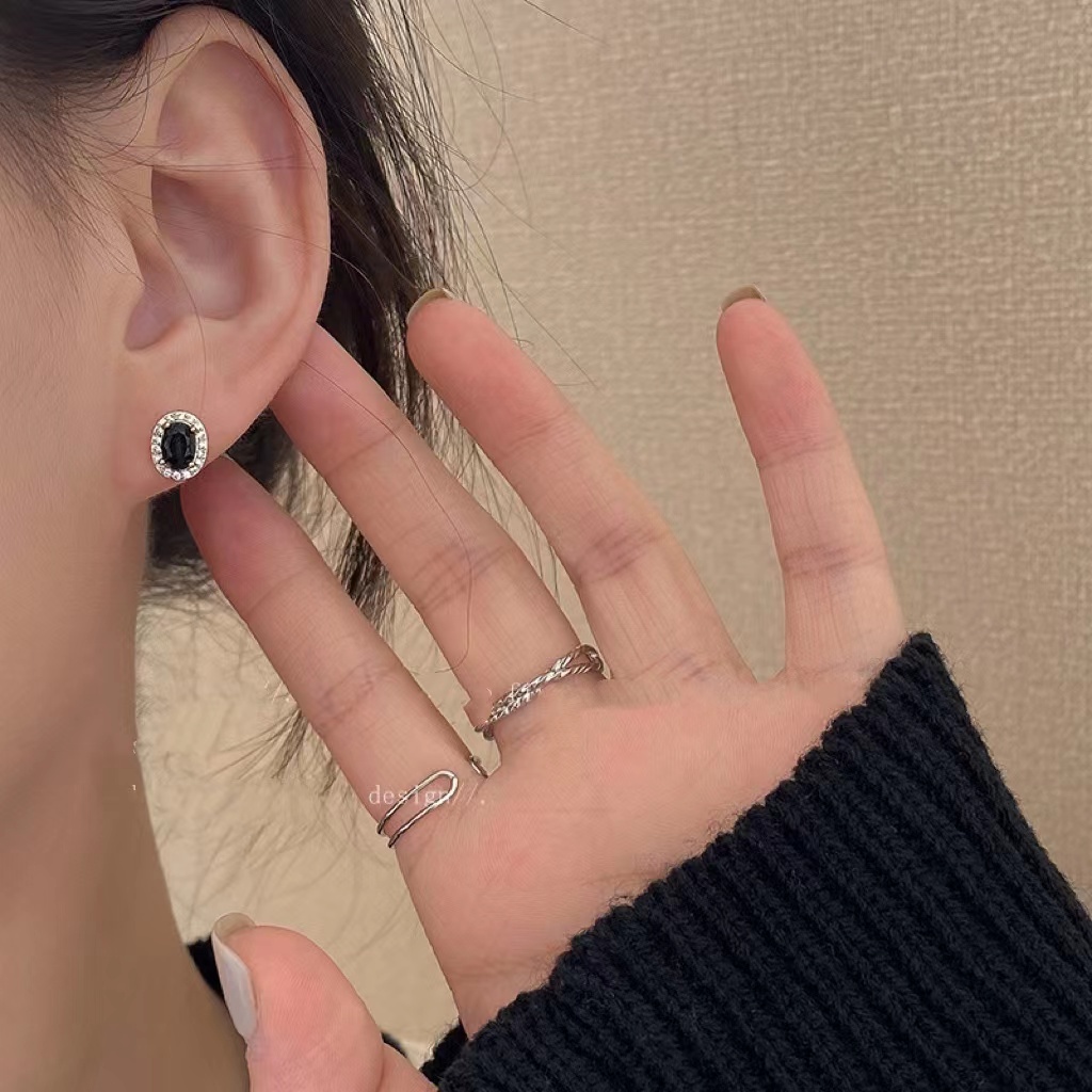 Bông Tai Đính Đá Zircon Phong Cách Hàn Quốc Tinh Tế Thời Trang Cao Cấp Sang Trọng Cho Nữ