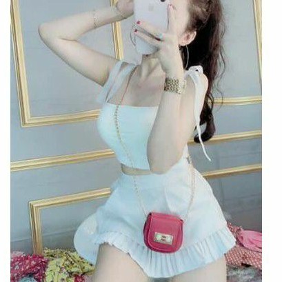 Sét chân váy và áo ruy băng phối xinh xắn🤩