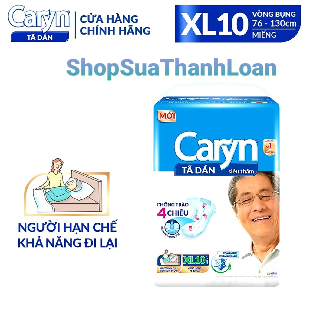 Tã Dán Người Lớn Caryn Siêu Thấm Size XL-10 Miếng