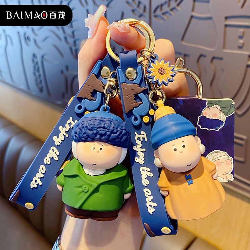 Móc Khóa Đính Ngọc Trai Nhân Vật Hoạt Hình Dễ Thương