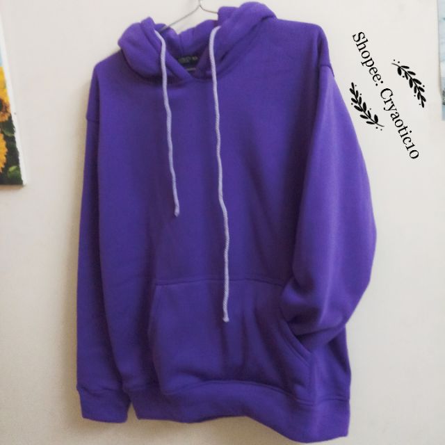 [ĐỦ SIZE - Kèm hình thật] Áo hoodie trơn nỉ dày tím purple basic hoodie unisex | BigBuy360 - bigbuy360.vn