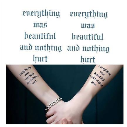 Hình xăm dán chữ kí everything 10x6cm_ mua 5 tặng 1 tấm đồng size