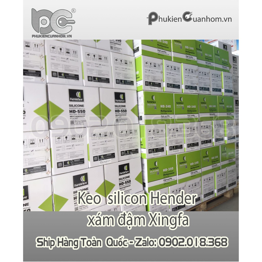 Keo Silicone màu xám đậm Xingfa hiệu Hender