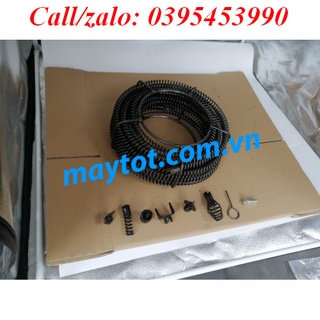 Dây lò xo thông  cống phi 16 dùng máy khoan (6m dây, 6 đầu thông và 1 đầu kết nối máy khoan)